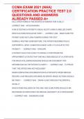 CCMA EXAM 2021 &lpar;NHA&rpar; CERTIFICATION PRACTICE TEST 2&period;0 QUESTIONS AND ANSWERS ALREADY PASSED A&plus;