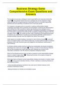 Business Strategy Game Comprehensive Exam Questions and  Answers