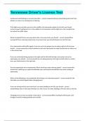 Tennessee Driver's License Test Questions and answers latest update 
