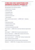CCMA NHA 2023 QUESTIONS AND ANSWERS ALREADY PASSED A&plus;