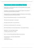 Tennessee &lpar;state exam&rpar;Real Estate Questions and answers latest update 