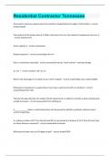 Residential Contractor Tennessee Questions and answers latest update 