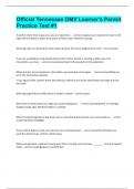 Official Tennessee DMV Learner's Permit Practice Test &num;1 Questions and answers latest update 