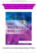 Test Bank For Lewis's Medical-Surgical Nursing 12th Edition | by Mariann M. Harding, Jeffrey Kwong, Debra Hagler | All Chapters (1-69)