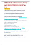 CNA Written Exam Questions &lpar;from Prometric CNA Practice Exams&rpar; 2023 COMPLETE QUESTIONS WITH SOLUTIONS RATED &lpar;A&plus;&rpar; VERIFIED