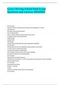 Greg's Driving School Final Exam Questions and Answers 2024&sol;2025