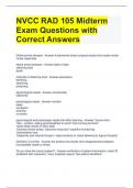 NVCC RAD 105 Midterm Exam Questions with Correct Answers