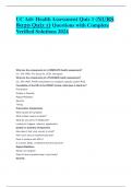 UC Adv Health Assessment Quiz 1 &lpar;NURS 8020 Quiz 1&rpar; Questions with Complete Verified Solutions 2024