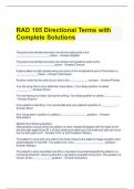 RAD 105 Directional Terms with Complete Solutions
