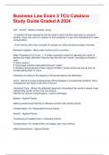 Business Law Exam 2 TCU Catalano Study Guide Graded A 2024 