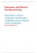 Emergency and Disaster Nursing med surg  2023/2024 LATEST VERSION WITH 100% VERIFIED QUESTIONS AND ANSWERS