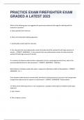 PRACTICE EXAM FIREFIGHTER EXAM GRADED A LATEST 2023