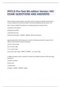 PHTLS Pre-Test 9th edition Version 1NV EXAM &sol;QUESTIONS AND ANSWERS