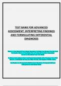 TEST BANK For Advanced Assessment Interpreting Findings and Formulating Differential Diagnoses, 5th Edition by Goolsby, Verified Chapters 1 - 22, with complete solution | ALREADY GRADED A+
