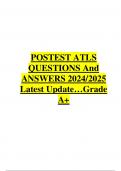 POSTEST ATLS  QUESTIONS And  ANSWERS 2024/2025  Latest Update…Grade A+ POSTEST ATLS QUESTIONS And ANSWERS