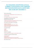 TCI TRAINING TESTWITH ACTUAL  CORRECT QUESTIONS AND VERIFIED  DETAILED RATIONALES LATEST 2023- 2024 ALREADY GRADED A&plus;