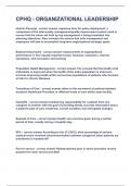CPHQ-Certified Professional in Healthcare Quality ORGANIZATIONAL LEADERSHIP