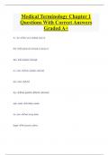 Medical Terminology Chapter 1  Questions With Correct Answers  Graded A&plus; 