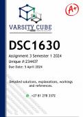 DSC1630 Assignment 3 (DETAILED ANSWERS) Semester 1 2024 - DISTINCTION GUARANTEED