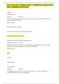 PSYCHOLOGY PS460 EXAM 2 VERRIFIED QUESTIONS AND ANSWERS 2022&sol;2023