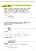  &Tab;Psychological Tests and Measurements PS460 EXAM 2  &vert;2022&sol;2023 Answered