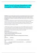 Dante Level 3 Exam Questions with Complete Verified Solutions 2024