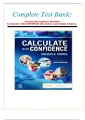              Complete Test Bank:   Calculate with Confidence 8th Edition by Deborah C. Morris RN BSN MA LNC (Author) Latest Update Graded A+.      