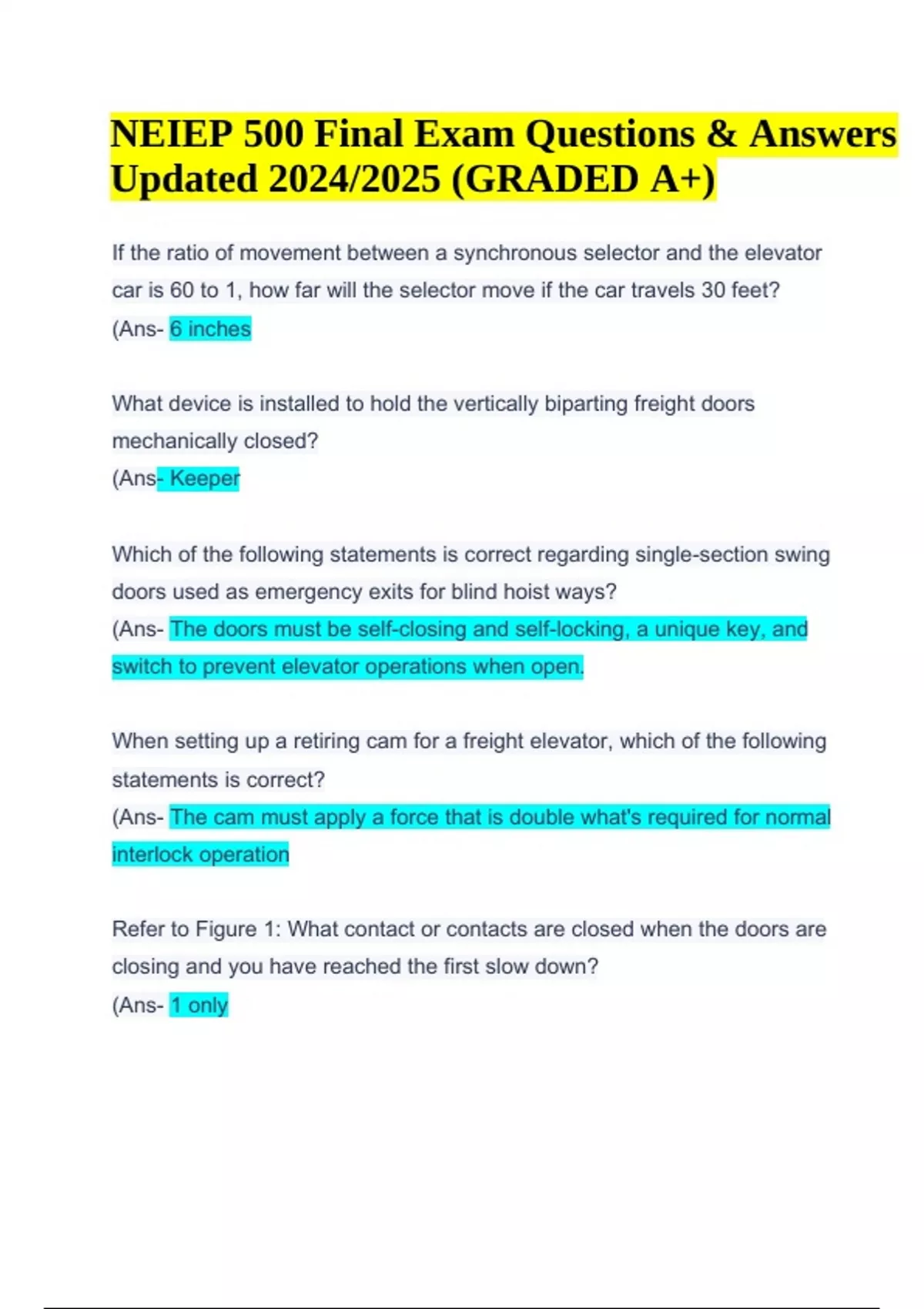 NEIEP 500 Final Exam Questions With Answers Updated 2024/2025 (GRADED A+) - NEIEP 500 - Stuvia US