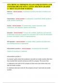 ATI CRITICAL THINKING EXAM 143QUESTIONS AND ANSWERS BRAND NEW LATEST 2024&sol;2025 GRADED A&plus; BEST EXAM FOR NURSING