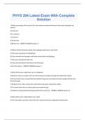 PHYS 284 Latest Exam With Complete  Solution
