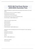 PHYS 284 Final Exam Review &lpar;2024-2025&rpar; Guarantee Pass