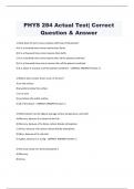 PHYS 284 Actual Test&vert; Correct  Question & Answer