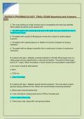NUR2474 PHARMACOLOGY  FINAL EXAM Questions and Answers    2024