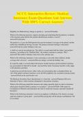 NCCT&colon; Interactive Review&colon; Medical Insurance Exam Questions And Answers With 100&percnt; Correct Answers