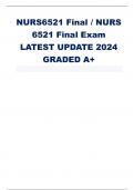 NURS6521 Final / NURS 6521 Final Exam LATEST UPDATE 2024 GRADED A+