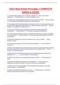 0121 Real Estate Principles I COMPLETE  RATED A GUIDE&period;
