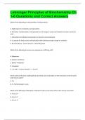 Lehninger Principles of Biochemistry Ch 1-6 Questions and Correct Answers