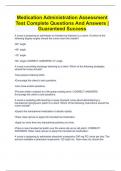 Medication Administration Assessment Test Complete Questions And Answers | Guaranteed Success