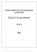FUNDAMENTALS OF BUSINESS ANALYSIS LATEST ASSESSMENT Q & A 2024&period;