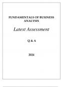FUNDAMENTALS OF BUSINESS ANALYSIS LATEST ASSESSMENT Q & A 2024
