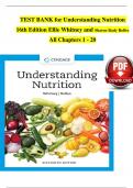 Understanding Nutrition, 16th Edition TEST BANK by Ellie Whitney, Verified Chapters 1 - 20, Complete Newest Version