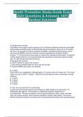 Health Promotion Study-Guide Exam 2024 Questions & Answers 100% Verified Solutions