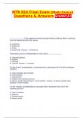 NTR 554 Final Exam &lbrack;Multi-Choice&rsqb; Questions & Answers Graded A&plus;