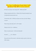 Five Guys Certification Exam Study Guide Questions With 100&percnt; Correct answers