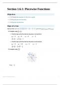 Algebra II Notes: Piecewise Functions