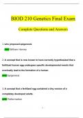 BIOD 210 Genetics Final Exam Questions and Answers (2024 / 2025) (Verified Answers)
