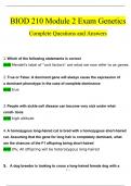 BIOD 210 Module 2 Exam Genetics Questions and Answers (2024 / 2025) (Verified Answers)