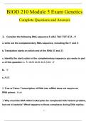BIOD 210 Module 5 Exam Genetics Questions and Answers (2024 / 2025) (Verified Answers)