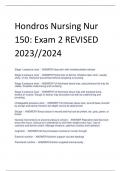 UPDATED Hondros Nursing Nur 150: Exam 2 REVISED 2024