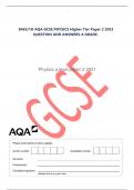 8463/1H AQA GCSE PHYSICS Higher Tier Paper 2 2023  QUESTION AND ANSWERS A GRADE.